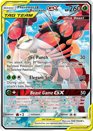 Pokemon TCG - SM - Unbroken Bonds - Pheromosa & Buzzwole GX - 192/214 - Holofoil