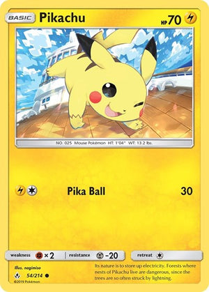 Pokemon TCG - SM - Unbroken Bonds - Pikachu - 54/214
