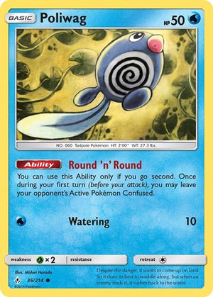 Pokemon TCG - SM - Unbroken Bonds - Poliwag - 36/214 - Reverse Holofoil