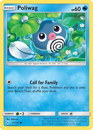 Pokemon TCG - SM - Unbroken Bonds - Poliwag - 37/214 - Reverse Holofoil
