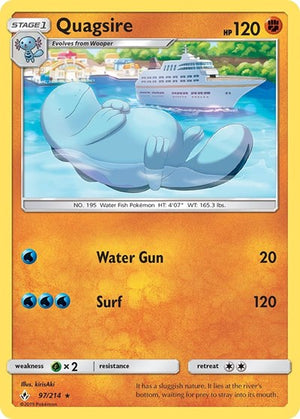 Pokemon TCG - SM - Unbroken Bonds - Quagsire - 97/214 - Reverse Holofoil