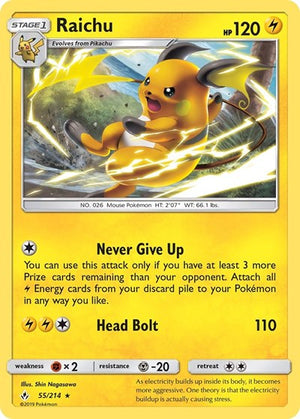 Pokemon TCG - SM - Unbroken Bonds - Raichu - 55/214