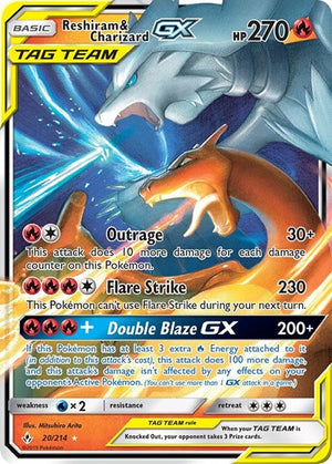 Pokemon TCG - SM - Unbroken Bonds - Reshiram & Charizard GX - 20/214 - Holofoil