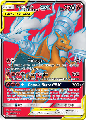Pokemon TCG - SM - Unbroken Bonds - Reshiram & Charizard GX - 194/214 - Holofoil