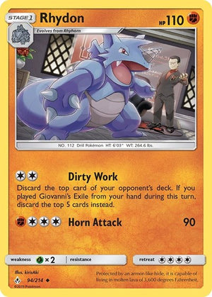 Pokemon TCG - SM - Unbroken Bonds - Rhydon - 94/214