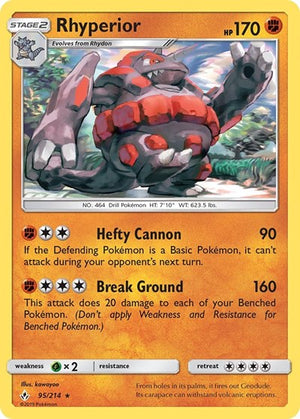 Pokemon TCG - SM - Unbroken Bonds - Rhyperior - 95/214 - Reverse Holofoil