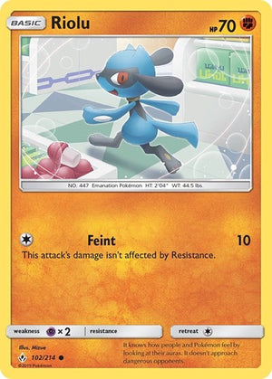 Pokemon TCG - SM - Unbroken Bonds - Riolu - 102/214 - Reverse Holofoil