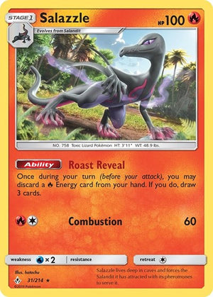Pokemon TCG - SM - Unbroken Bonds - Salazzle - 31/214 - Reverse Holofoil
