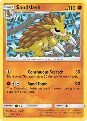 Pokemon TCG - SM - Unbroken Bonds - Sandslash - 84/214 - Reverse Holofoil
