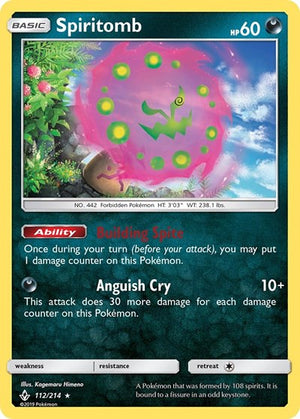 Pokemon TCG - SM - Unbroken Bonds - Spiritomb - 112/214 - Reverse Holofoil