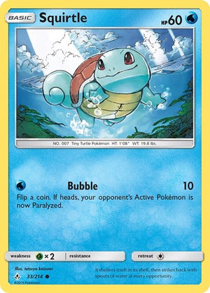 Pokemon TCG - SM - Unbroken Bonds - Squirtle - 33/214