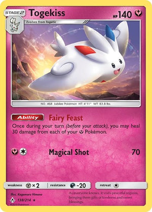 Pokemon TCG - SM - Unbroken Bonds - Togekiss - 138/214 - Reverse Holofoil