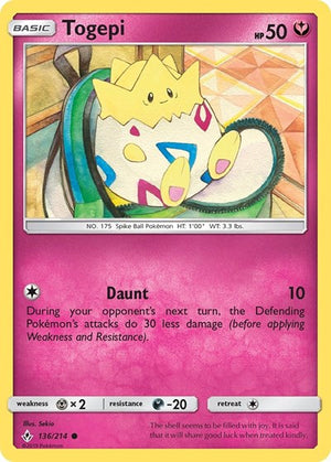 Pokemon TCG - SM - Unbroken Bonds - Togepi - 136/214