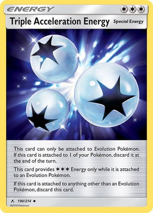 Pokemon TCG - SM - Unbroken Bonds - Triple Acceleration Energy - 190/214 - Reverse Holofoil