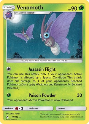 Pokemon TCG - SM - Unbroken Bonds - Venomoth - 11/214