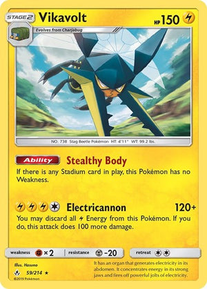 Pokemon TCG - SM - Unbroken Bonds - Vikavolt - 59/214 - Holofoil