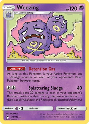 Pokemon TCG - SM - Unbroken Bonds - Weezing - 74/214 - Reverse Holofoil
