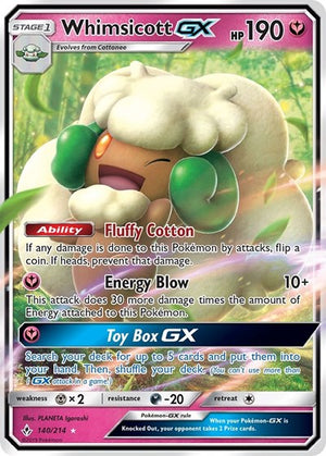 Pokemon TCG - SM - Unbroken Bonds - Whimsicott GX - 140/214 - Holofoil