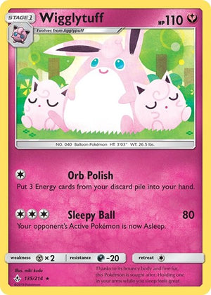 Pokemon TCG - SM - Unbroken Bonds - Wigglytuff - 135/214 - Reverse Holofoil