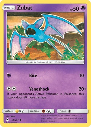 Pokemon TCG - SM - Unbroken Bonds - Zubat - 64/214
