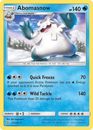 Pokemon TCG - SM - Unified Minds - Abomasnow - 42/236 - Reverse Holofoil