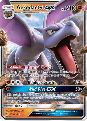 Pokemon TCG - SM - Unified Minds - Aerodactyl GX - 106/236 - Holofoil