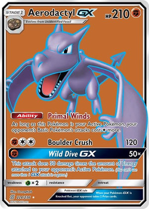 Pokemon TCG - SM - Unified Minds - Aerodactyl GX - 224/236 - Holofoil