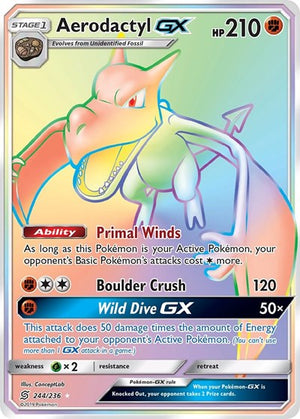 Pokemon TCG - SM - Unified Minds - Aerodactyl GX - 244/236 - Holofoil