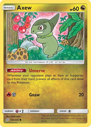 Pokemon TCG - SM - Unified Minds - Axew - 154/236