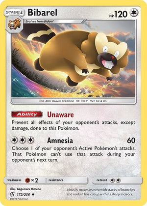 Pokemon TCG - SM - Unified Minds - Bibarel - 172/236 - Reverse Holofoil