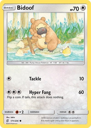 Pokemon TCG - SM - Unified Minds - Bidoof - 171/236 - Reverse Holofoil