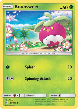 Pokemon TCG - SM - Unified Minds - Bounsweet - 17/236 - Reverse Holofoil