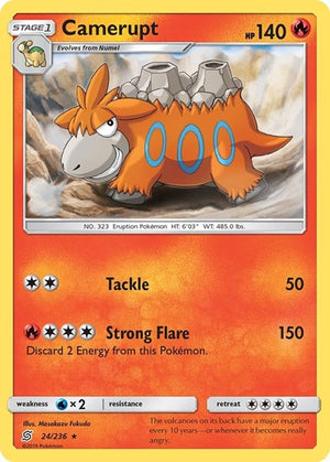 Pokemon TCG - SM - Unified Minds - Camerupt - 24/236 - Reverse Holofoil