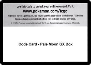 Pokemon TCG - SM - Unified Minds - Code Card - Pale Moon GX Box