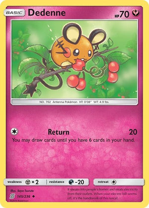 Pokemon TCG - SM - Unified Minds - Dedenne - 145/236 - Reverse Holofoil