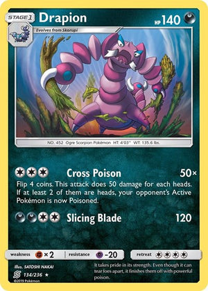 Pokemon TCG - SM - Unified Minds - Drapion - 134/236 - Reverse Holofoil