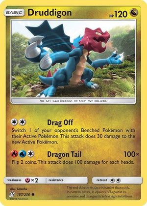 Pokemon TCG - SM - Unified Minds - Druddigon - 157/236 - Reverse Holofoil