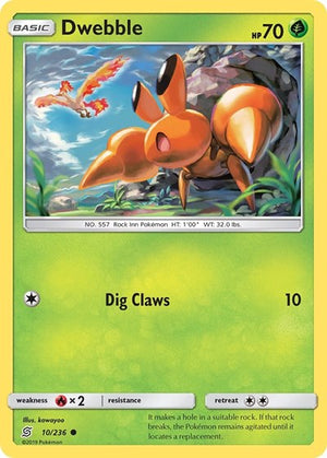 Pokemon TCG - SM - Unified Minds - Dwebble - 10/236 - Reverse Holofoil