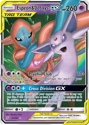 Pokemon TCG - SM - Unified Minds - Espeon & Deoxys GX - 72/236 - Holofoil