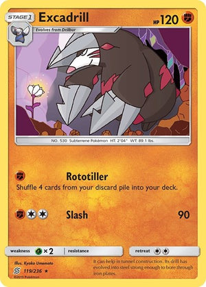 Pokemon TCG - SM - Unified Minds - Excadrill - 119/236