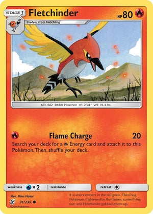 Pokemon TCG - SM - Unified Minds - Fletchinder - 31/236 - Reverse Holofoil