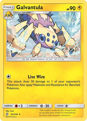 Pokemon TCG - SM - Unified Minds - Galvantula - 62/236 - Reverse Holofoil