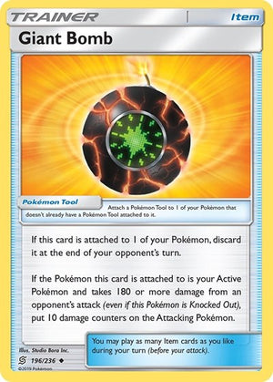 Pokemon TCG - SM - Unified Minds - Giant Bomb - 196/236 - Reverse Holofoil