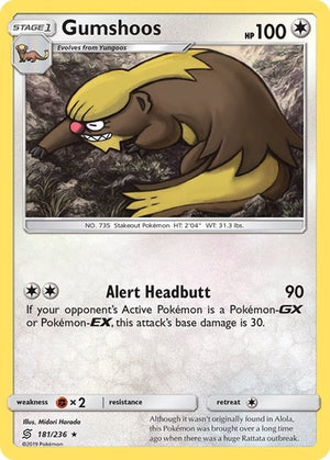 Pokemon TCG - SM - Unified Minds - Gumshoos - 181/236