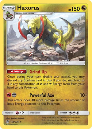 Pokemon TCG - SM - Unified Minds - Haxorus - 156/236 - Reverse Holofoil