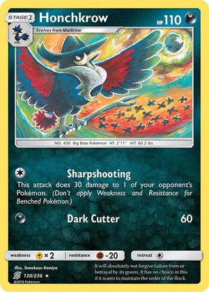 Pokemon TCG - SM - Unified Minds - Honchkrow - 130/236 - Reverse Holofoil