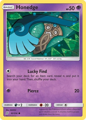 Pokemon TCG - SM - Unified Minds - Honedge - 92/236