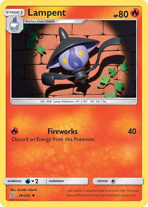 Pokemon TCG - SM - Unified Minds - Lampent - 29/236 - Reverse Holofoil