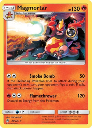 Pokemon TCG - SM - Unified Minds - Magmortar - 22/236 - Reverse Holofoil