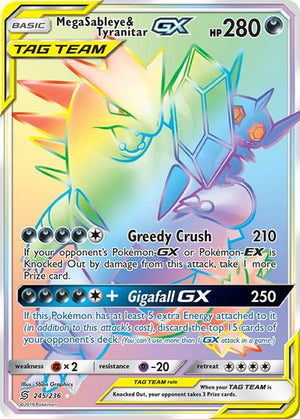 Pokemon TCG - SM - Unified Minds - Mega Sableye & Tyranitar GX - 245/236 - Holofoil